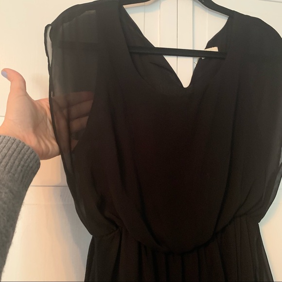 Lush Black Chiffon Dress- Medium - Picture 7 of 9